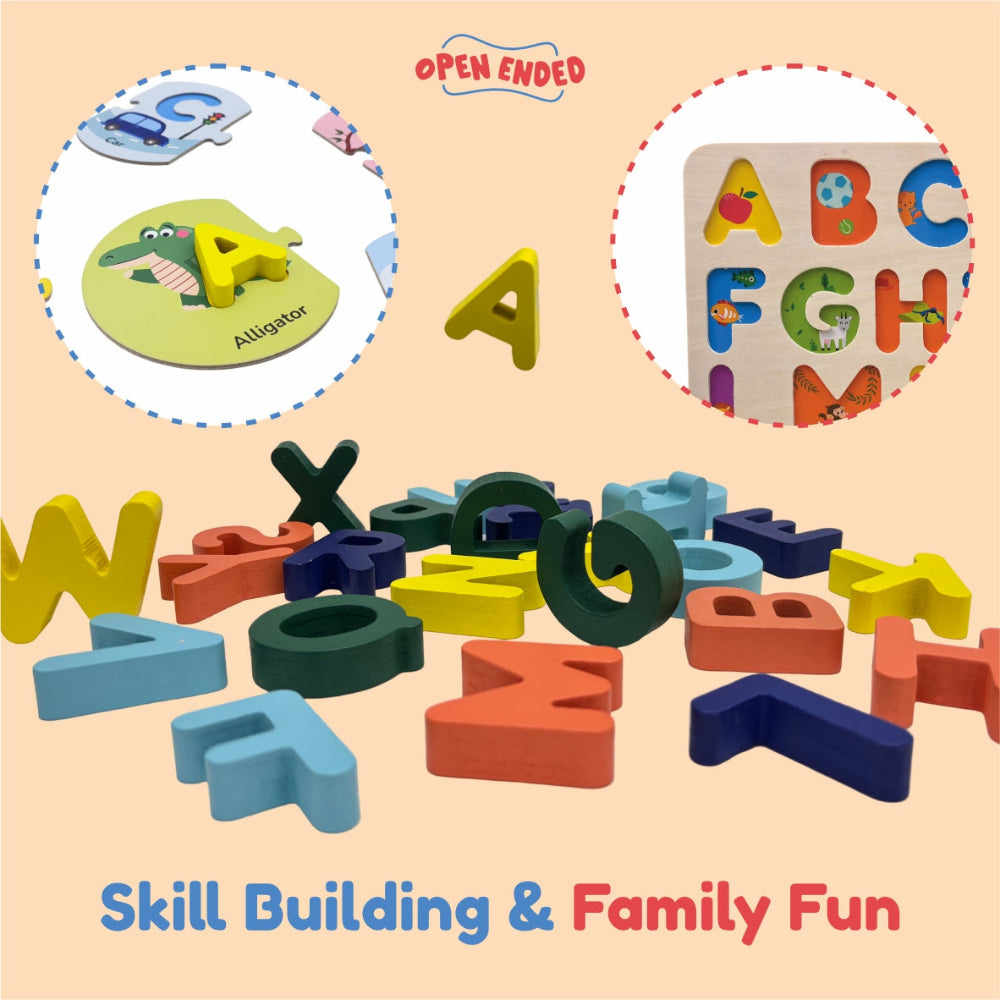 Open Ended 2 in 1 Alphabet Board Puzzle-Puzzles-Open Ended-Toycra