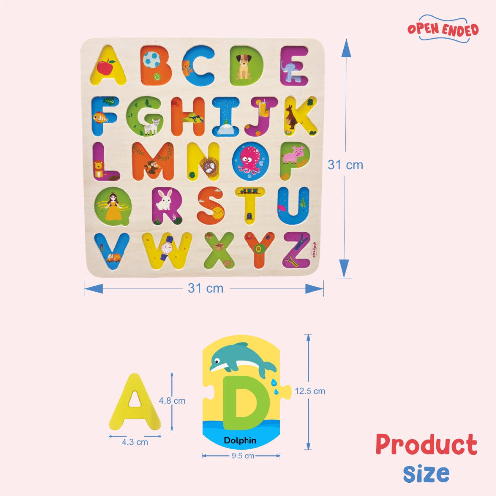 Open Ended 2 in 1 Alphabet Board Puzzle-Puzzles-Open Ended-Toycra