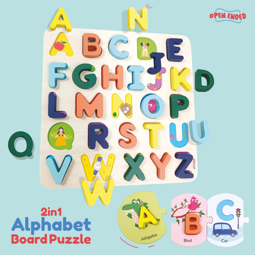 Open Ended 2 in 1 Alphabet Board Puzzle-Puzzles-Open Ended-Toycra