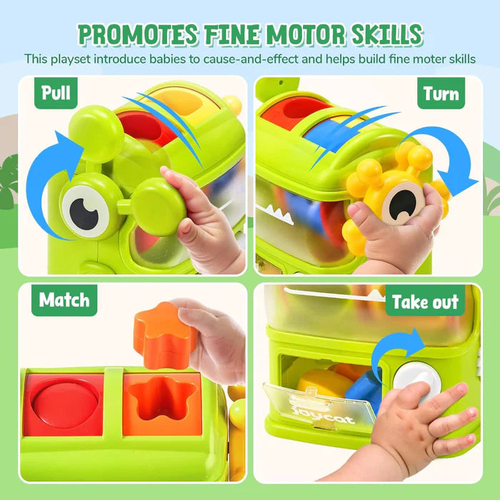Open Ended Dino Feeder - Montessori Sensory Shape Sorter