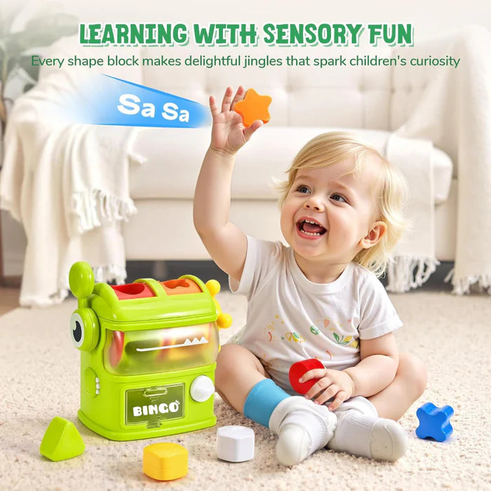 Open Ended Dino Feeder - Montessori Sensory Shape Sorter