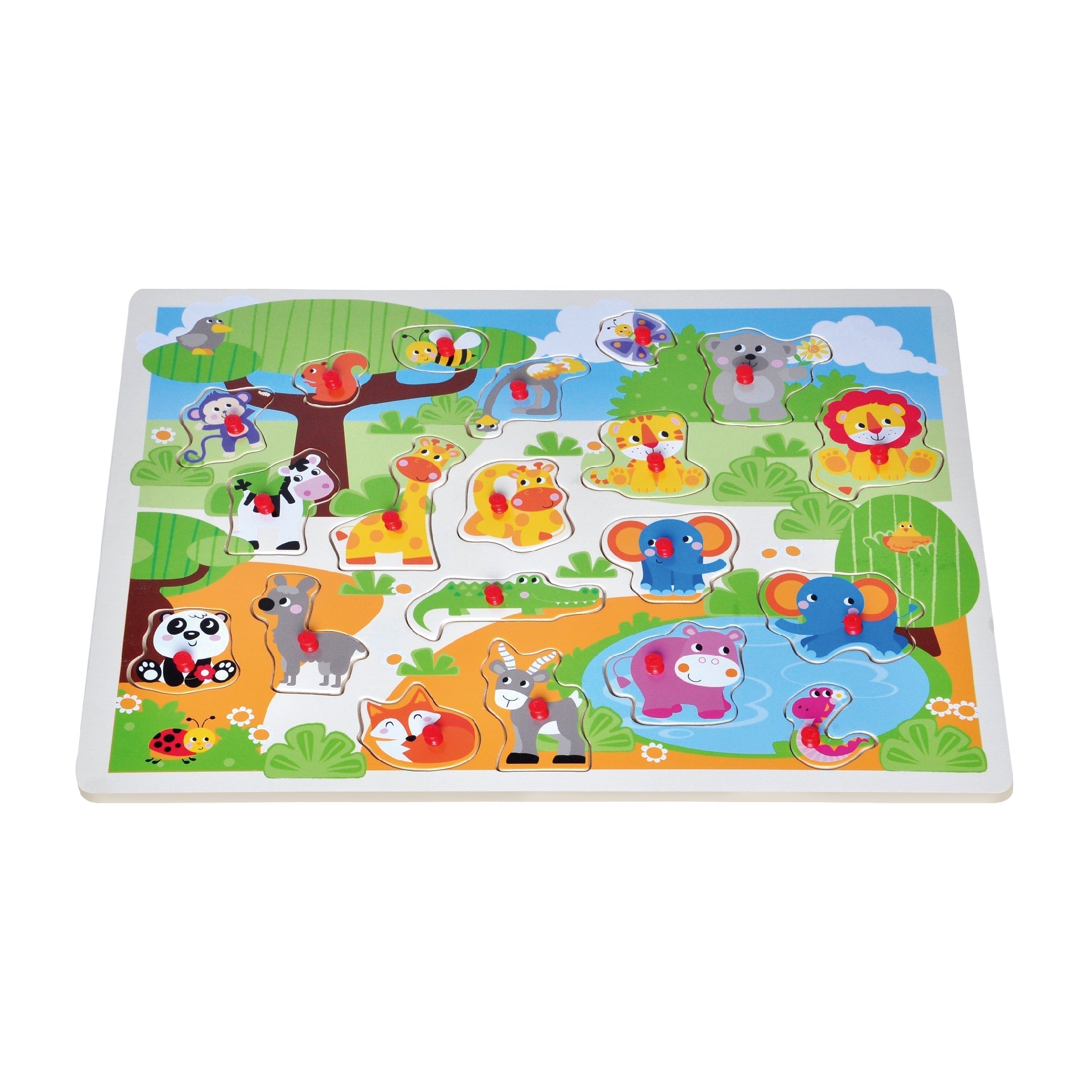 Open Ended Giant Peg Puzzle - Jungle Animals-Puzzles-Open Ended-Toycra