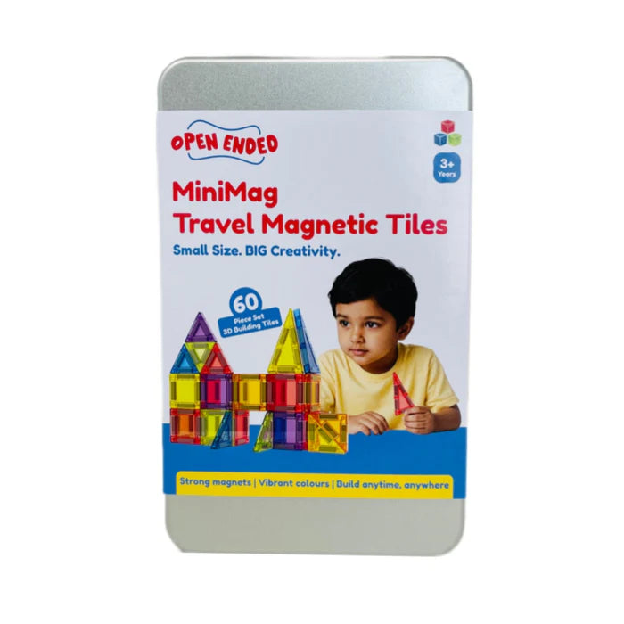 Open Ended MiniMag Travel Magnetic Tiles -60  Piece