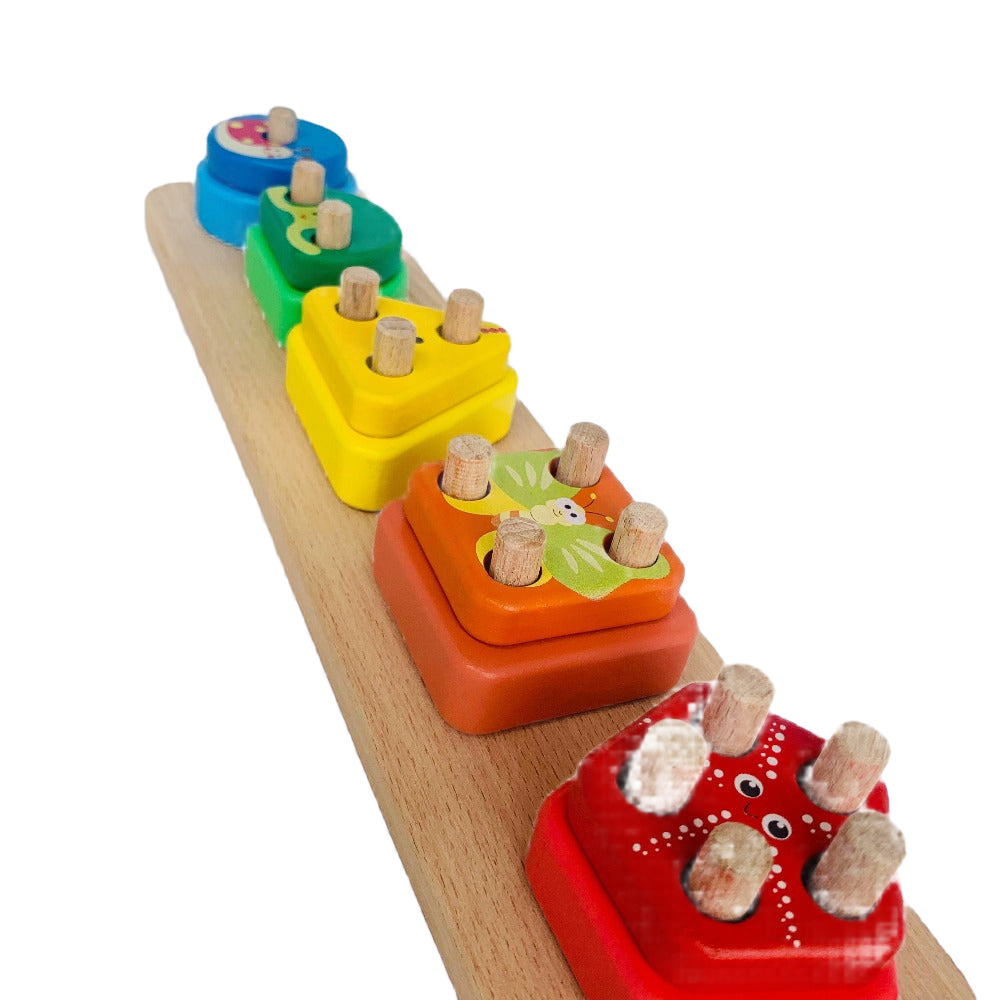 Open Ended Montessori Multi Peg Shape Stacker-Motor Skills-Open Ended-Toycra