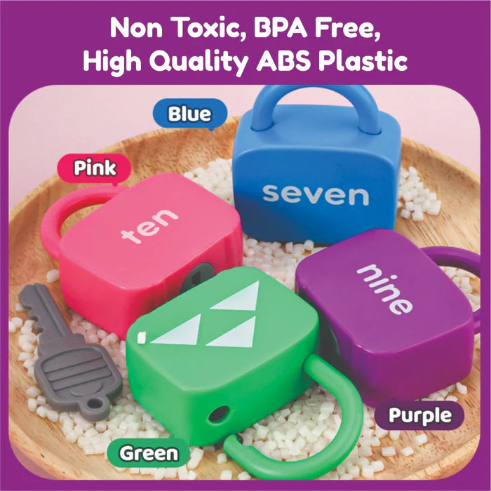 Open Ended Montessori Number Lock & Key Toy (20 pcs)