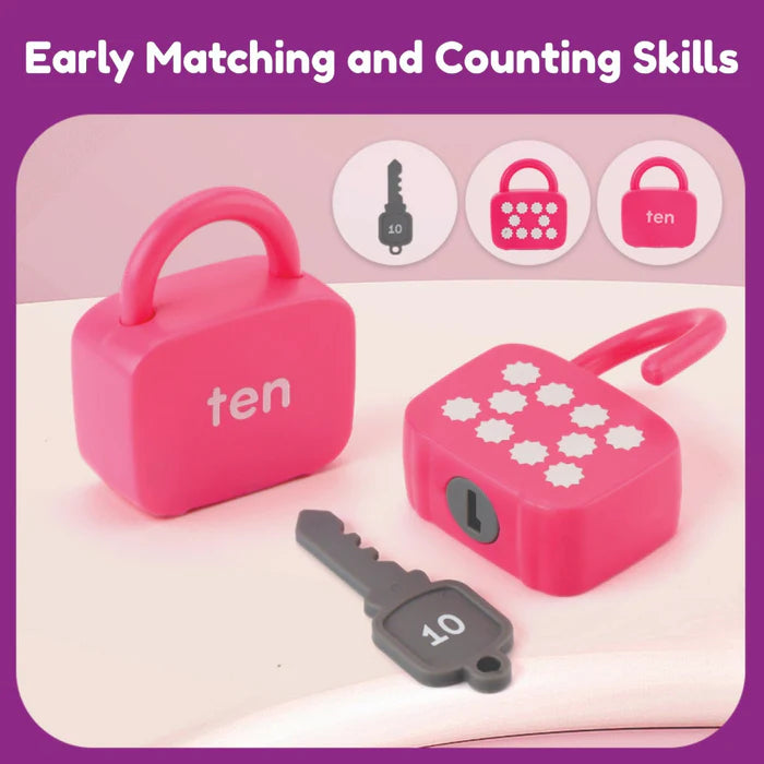 Open Ended Montessori Number Lock & Key Toy (20 pcs)