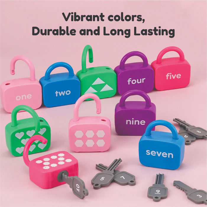 Open Ended Montessori Number Lock & Key Toy (20 pcs)