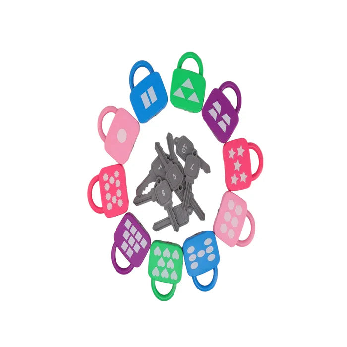 Open Ended Montessori Number Lock & Key Toy (20 pcs)