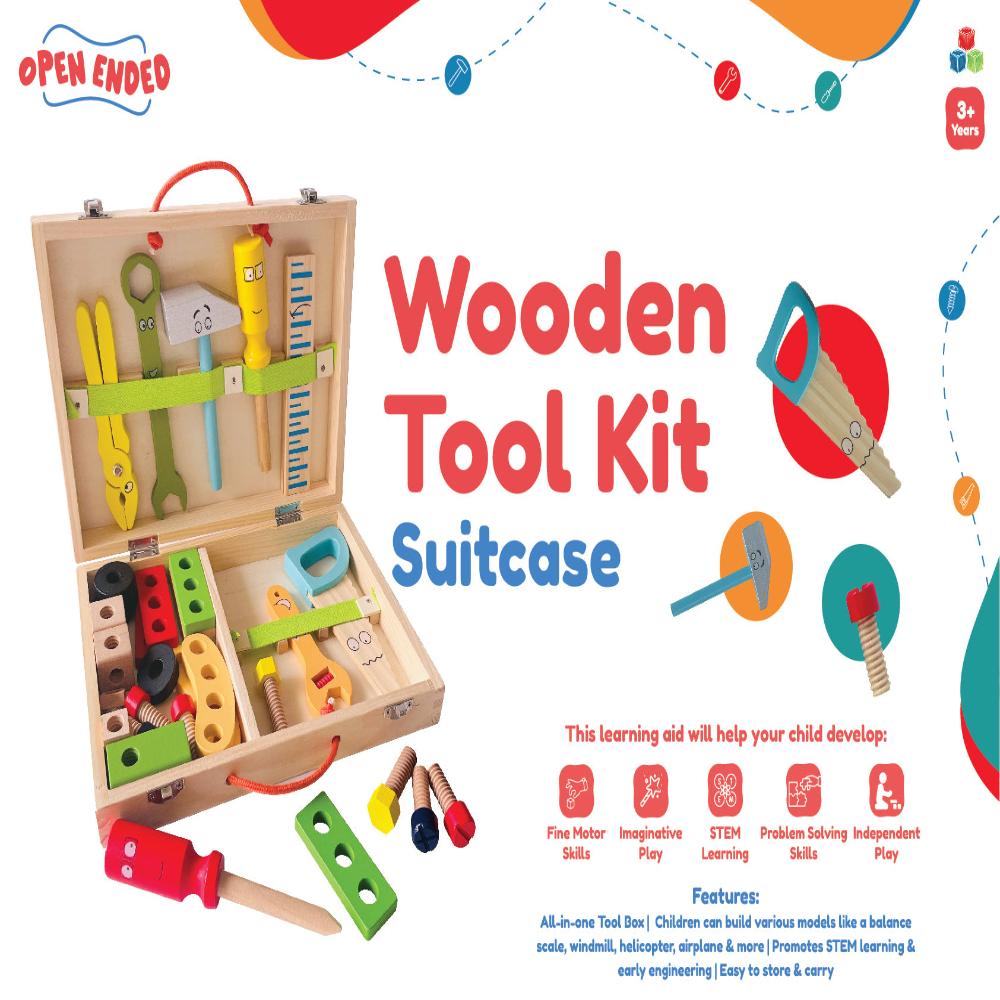 Open Ended Wooden Toolkit Suitcase-Pretend Play-Open Ended-Toycra