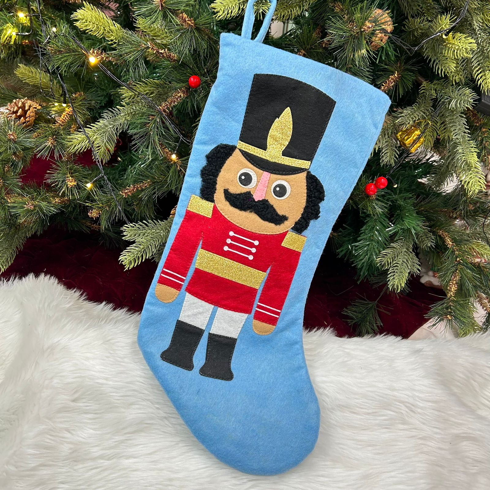 17" Nutcracker Large Stocking (Blue)