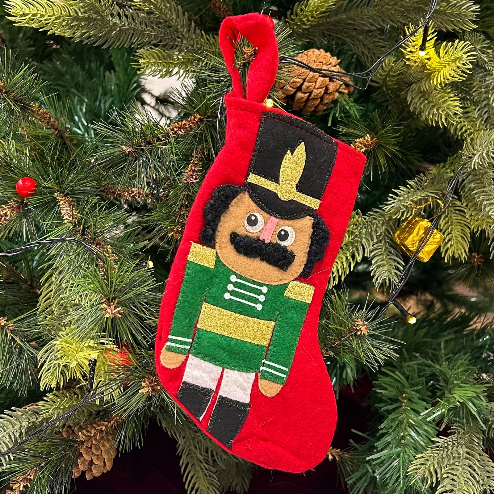 8" Nutcracker Mini Stocking (Red)