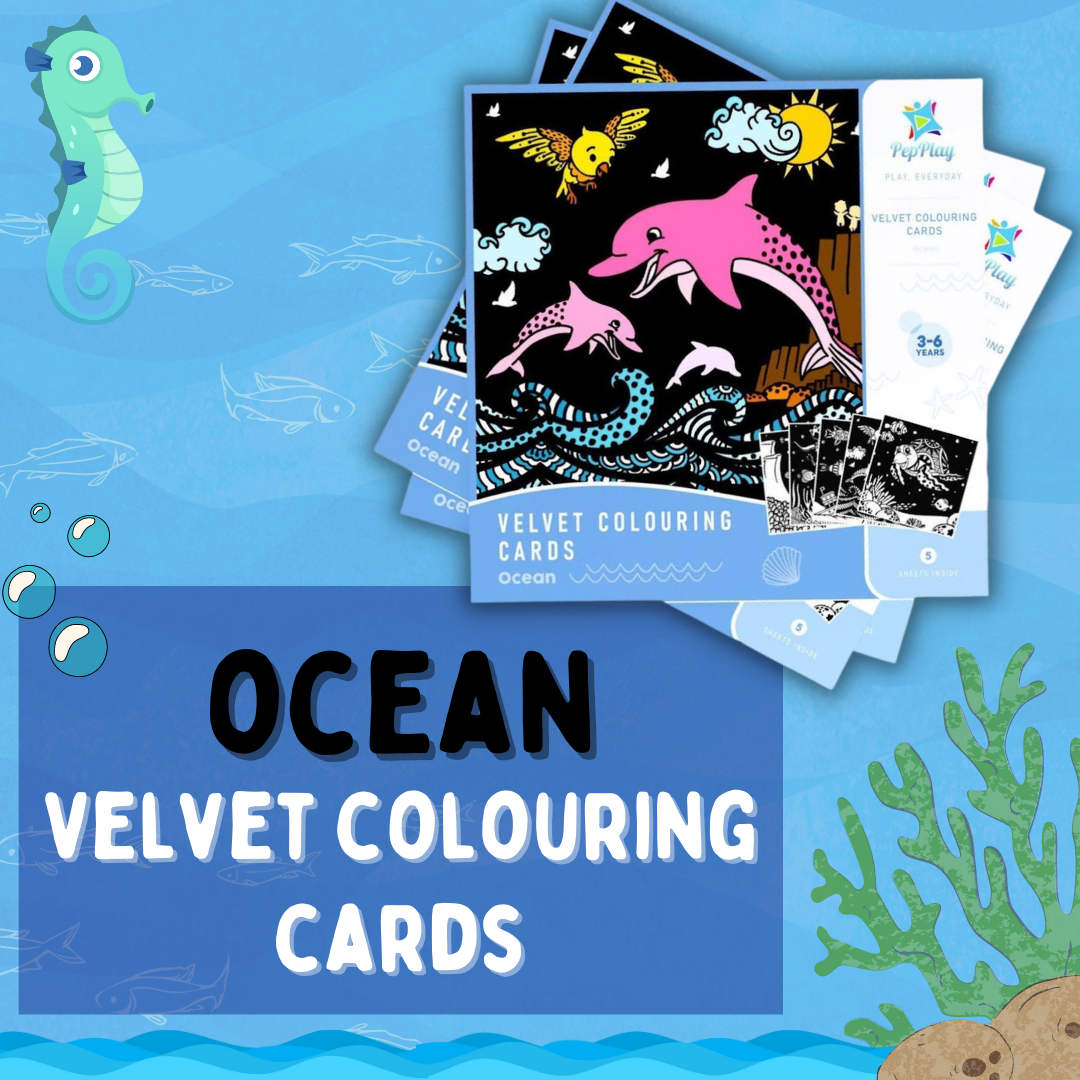 Pepplay Velvet Colouring Cards- Ocean