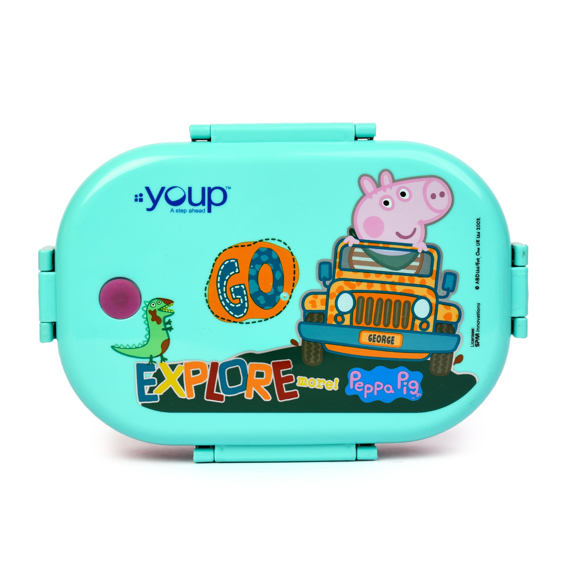 Youp Stainless Steel Green Color Peppa Pig Theme Kids Lunch Box Happy Bite 750Ml