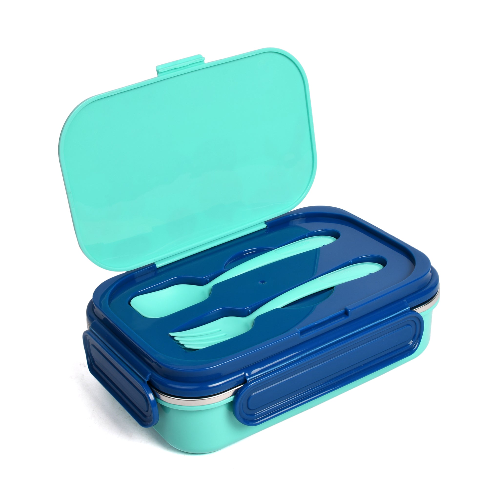 Youp Stainless Steel Insulated Blue Color Kids Peppa Pig Lunch Box With Fork & Spoon Candy-850 Ml