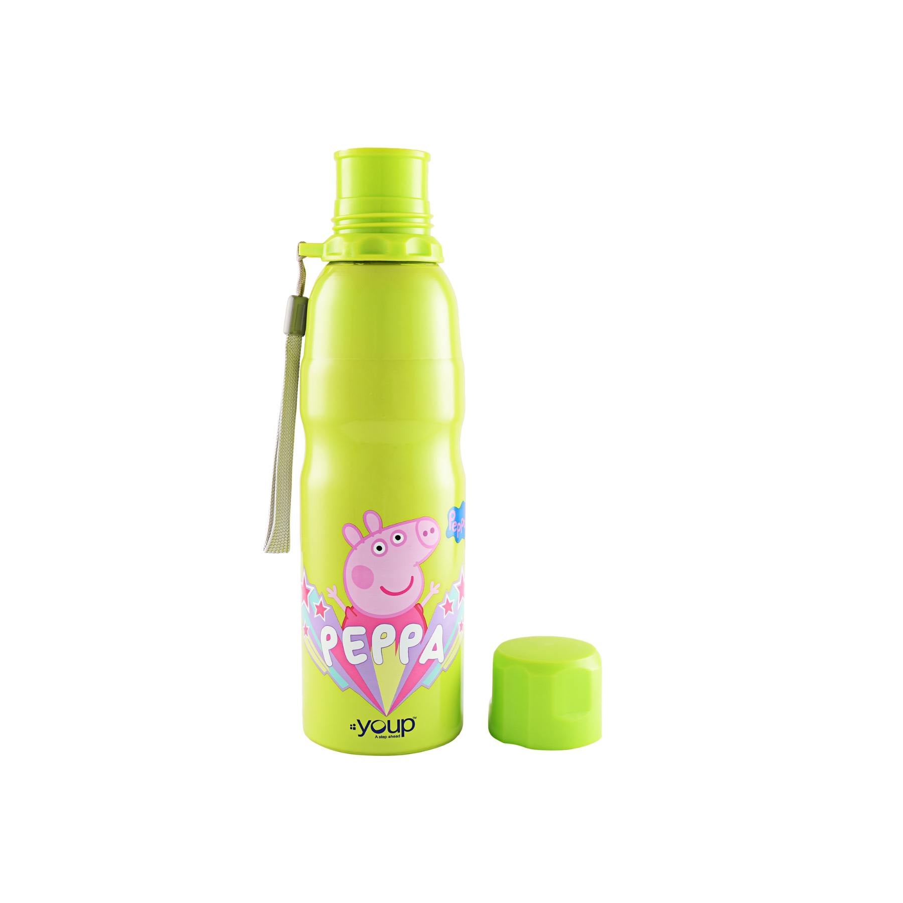 Youp Stainless Steel Green Color Peppa Pig Kids Water Bottle HARPER  - 750 Ml