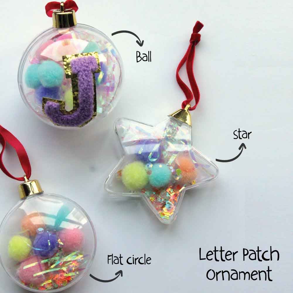 Letter Patch Ornament- Ball