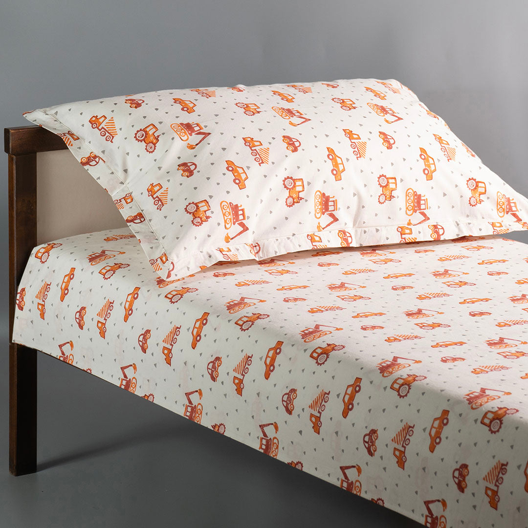 Gudgoodie Kids Flat Bedsheet Set  - 100% Cotton Percale - Queen/Double Bedsheet