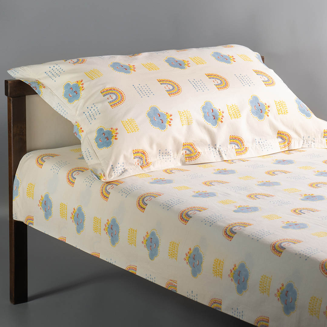 Gudgoodie Kids Flat Bedsheet Set  - 100% Cotton Percale - Queen/Double Bedsheet