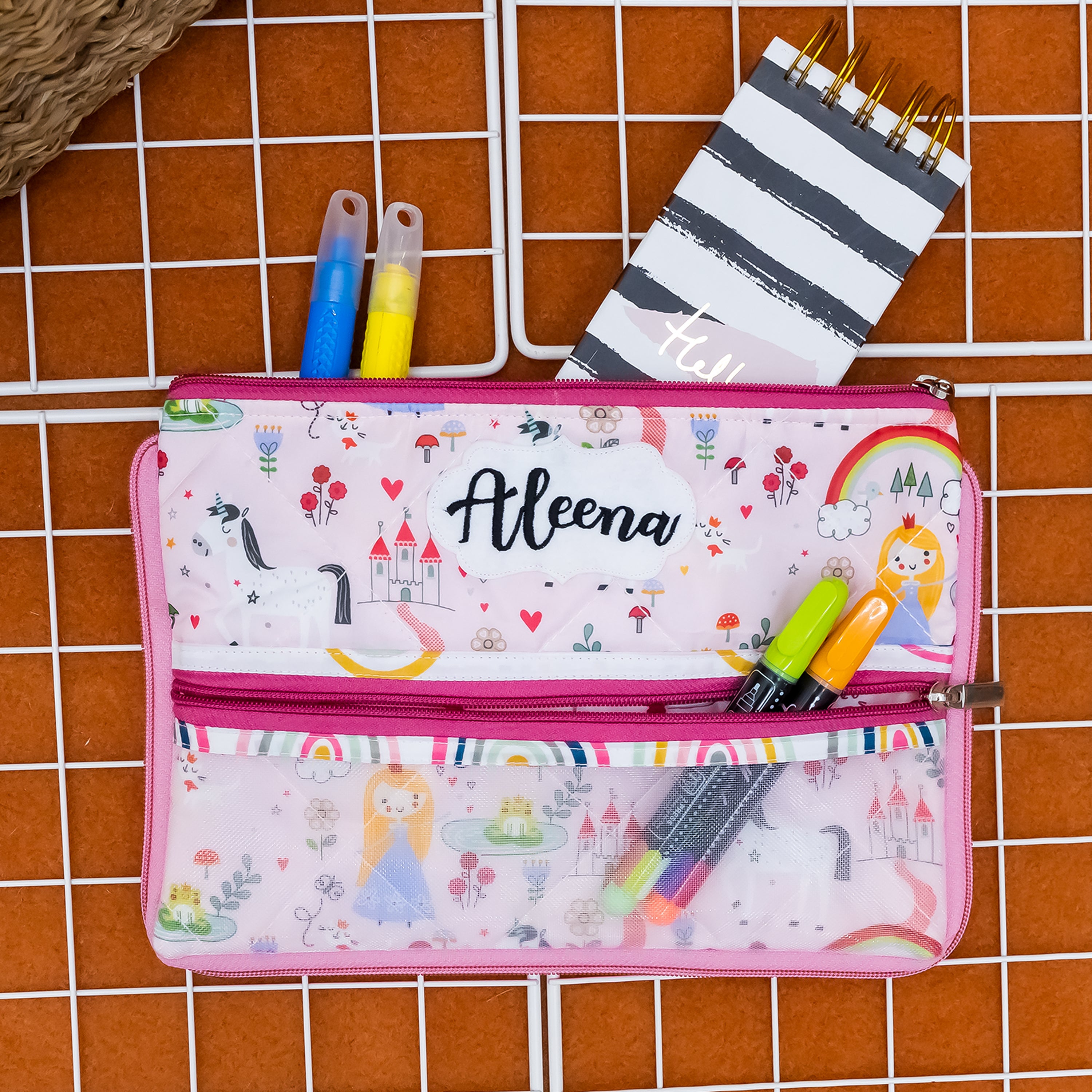 Double Zip Pencil Pouch - Princess