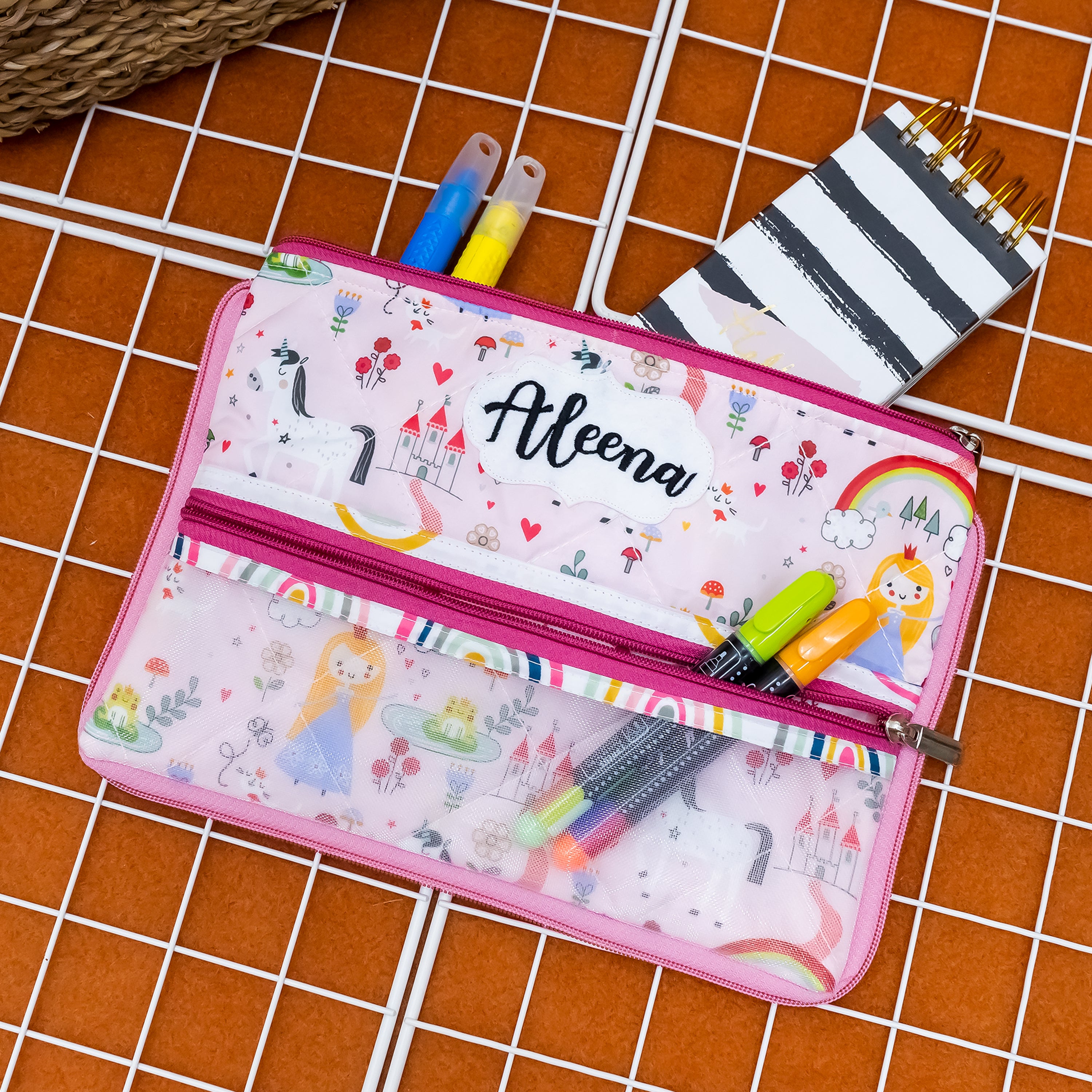 Double Zip Pencil Pouch - Princess