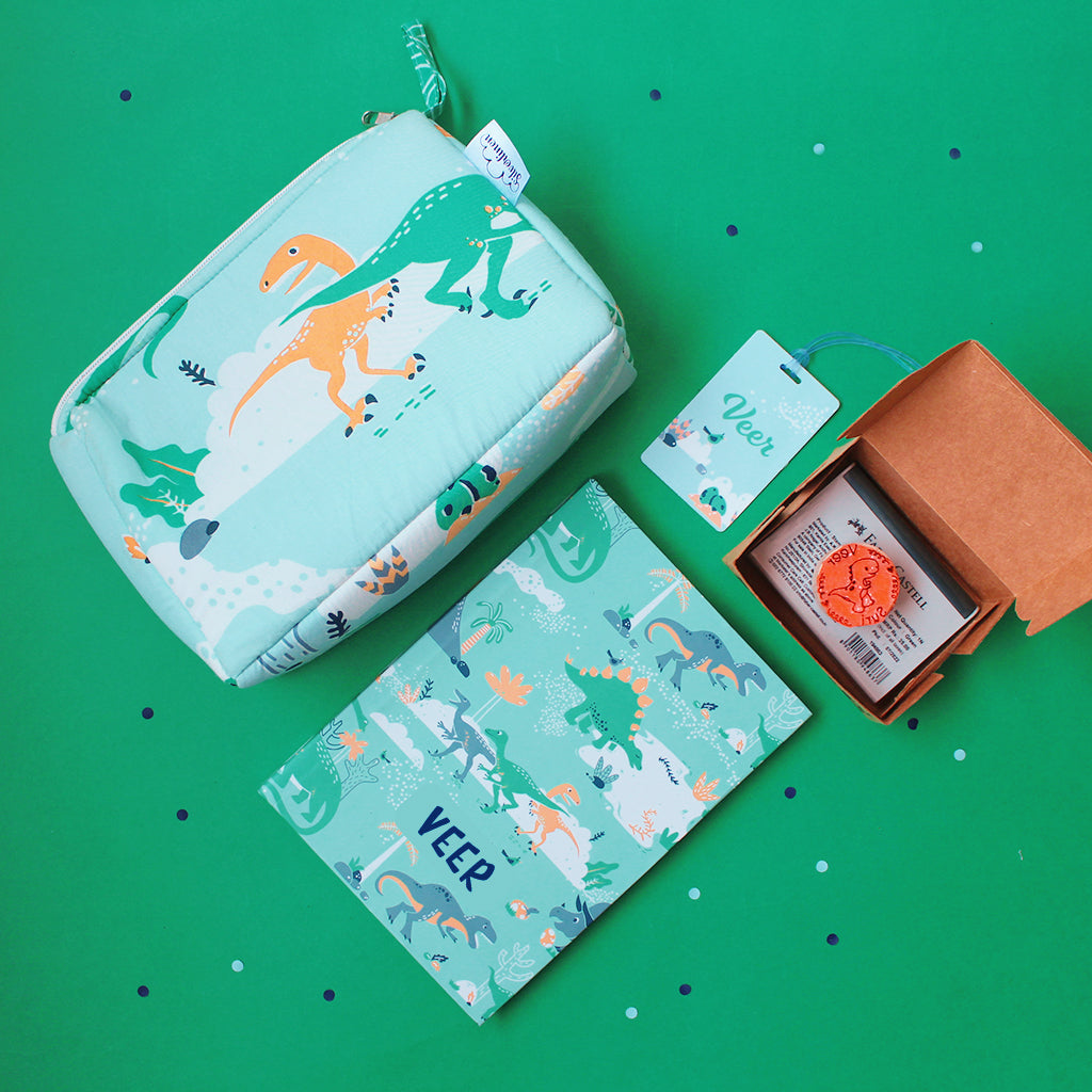 Dinosaur Themed Personalised Stationery Gift Box