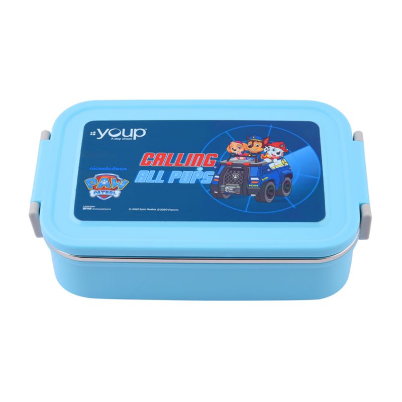 Youp Stainless Steel Blue Color Paw Patrol Kids Lunch Box Tasty Bites - 850 ml