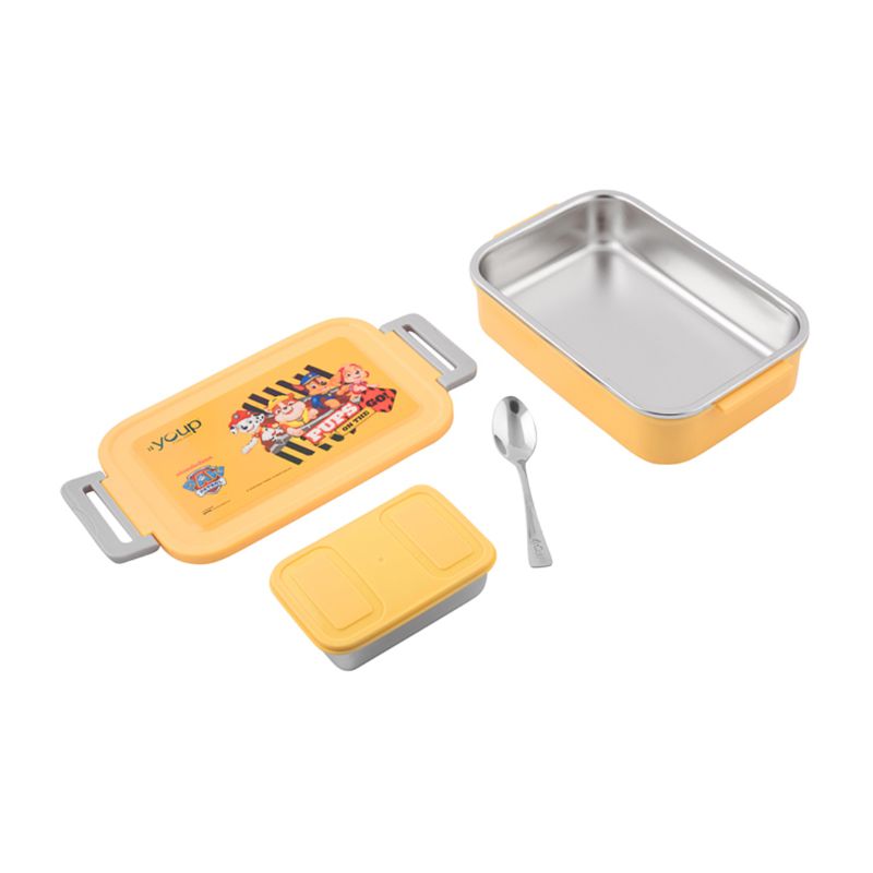 Youp Stainless Steel Yellow Color Paw Patrol Kids Lunch Box Tasty Bites - 850 Ml