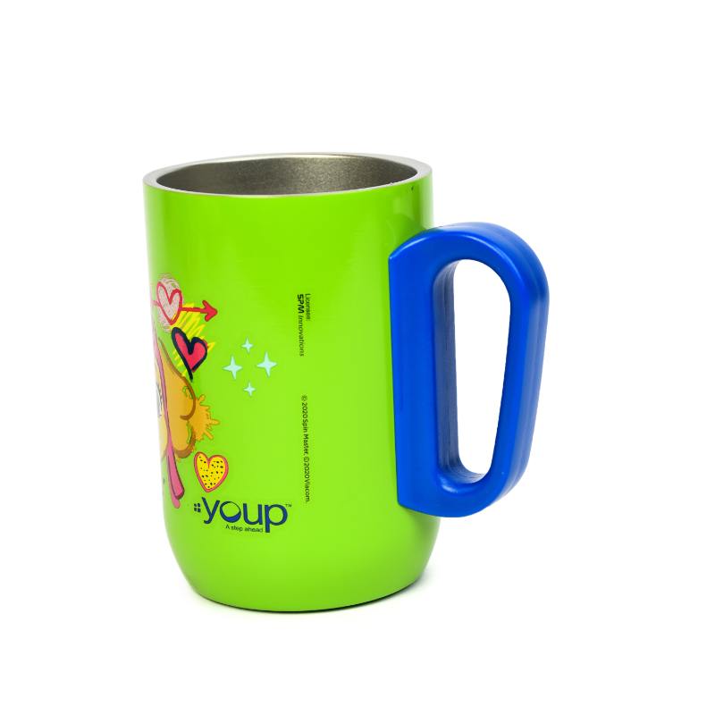 YOUP Stainless Steel Green Color Paw Patrol Skye Kids Insulated Mug With Cap Sorso-Pwm - 320 ml