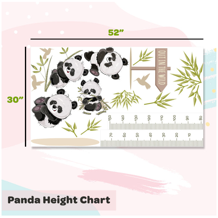 Panda Height Chart Wall Sticker