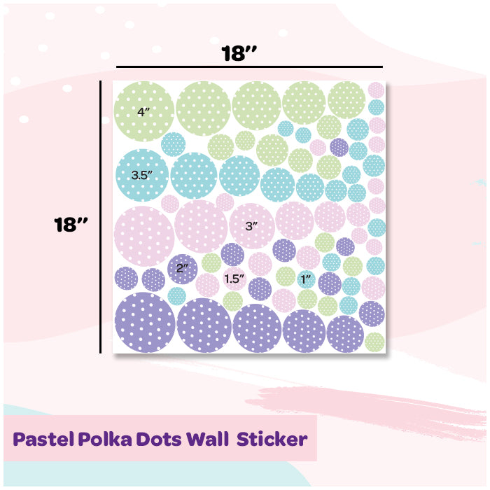 Pastel Polka Dots Mini Wall Art Sticker