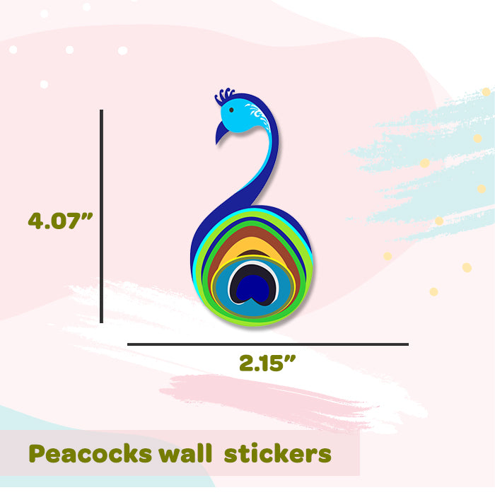 Peacocks Mini Wall Art Stickers