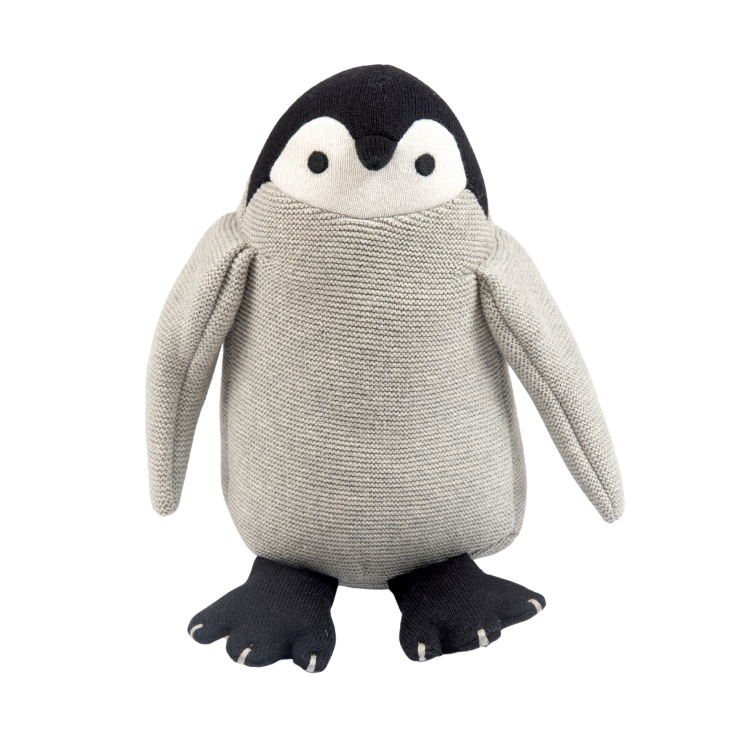 Peppy the Penguin | Knitted Cotton Animal Plush Toy for Kids