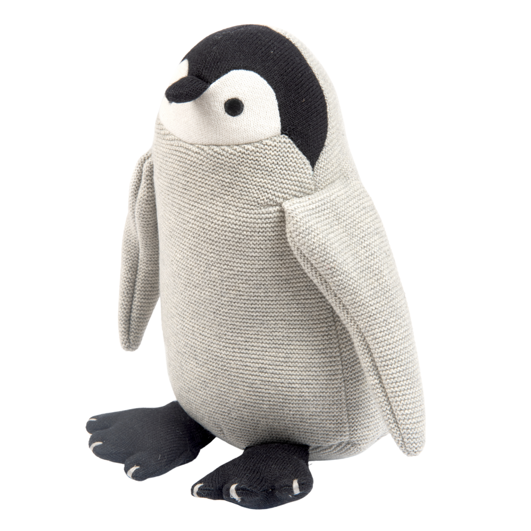 Peppy the Penguin | Knitted Cotton Animal Plush Toy for Kids