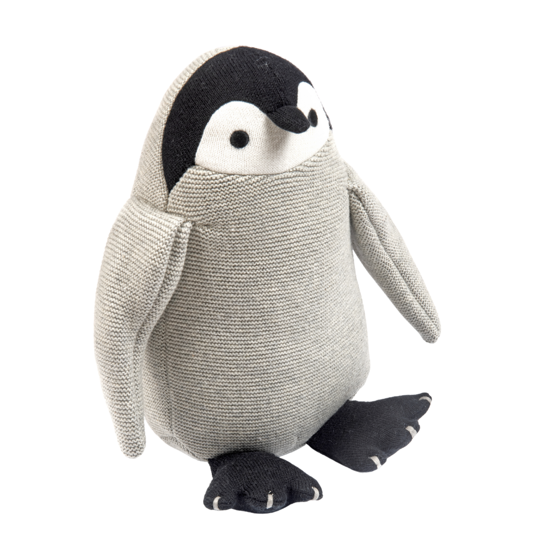 Peppy the Penguin | Knitted Cotton Animal Plush Toy for Kids