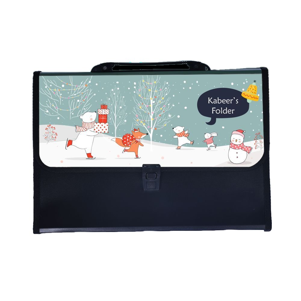 Personalised Christmas Folder - Dashing Through The Snow