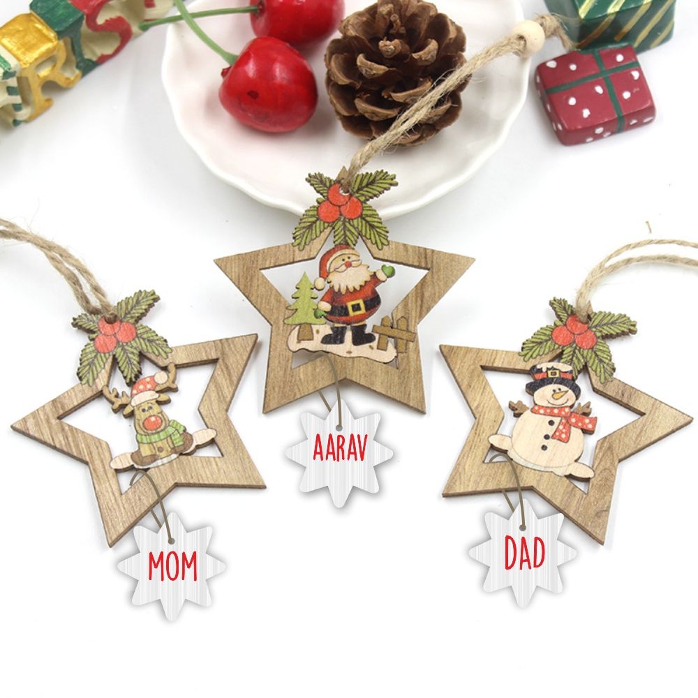 Timber Twinkle Star Ornaments- Set of 4