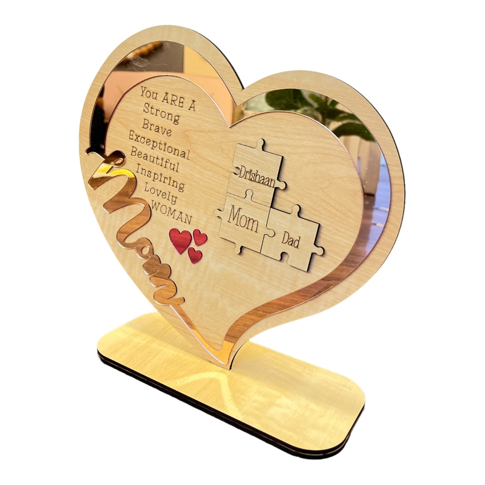 Personalised Wooden Mother's Day Puzzle Sign (Mirror)