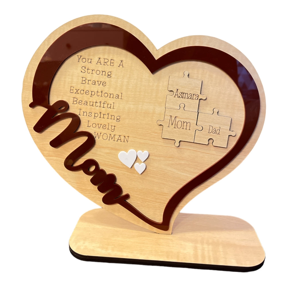 Personalised Wooden Mother's Day Puzzle Sign (Brown)