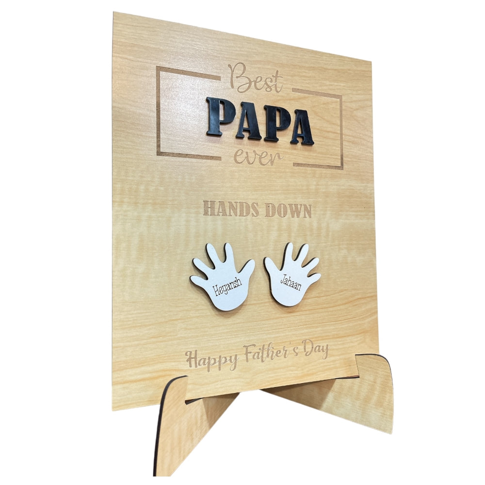 Personalized Wooden Father's Day Frame - Hands Down