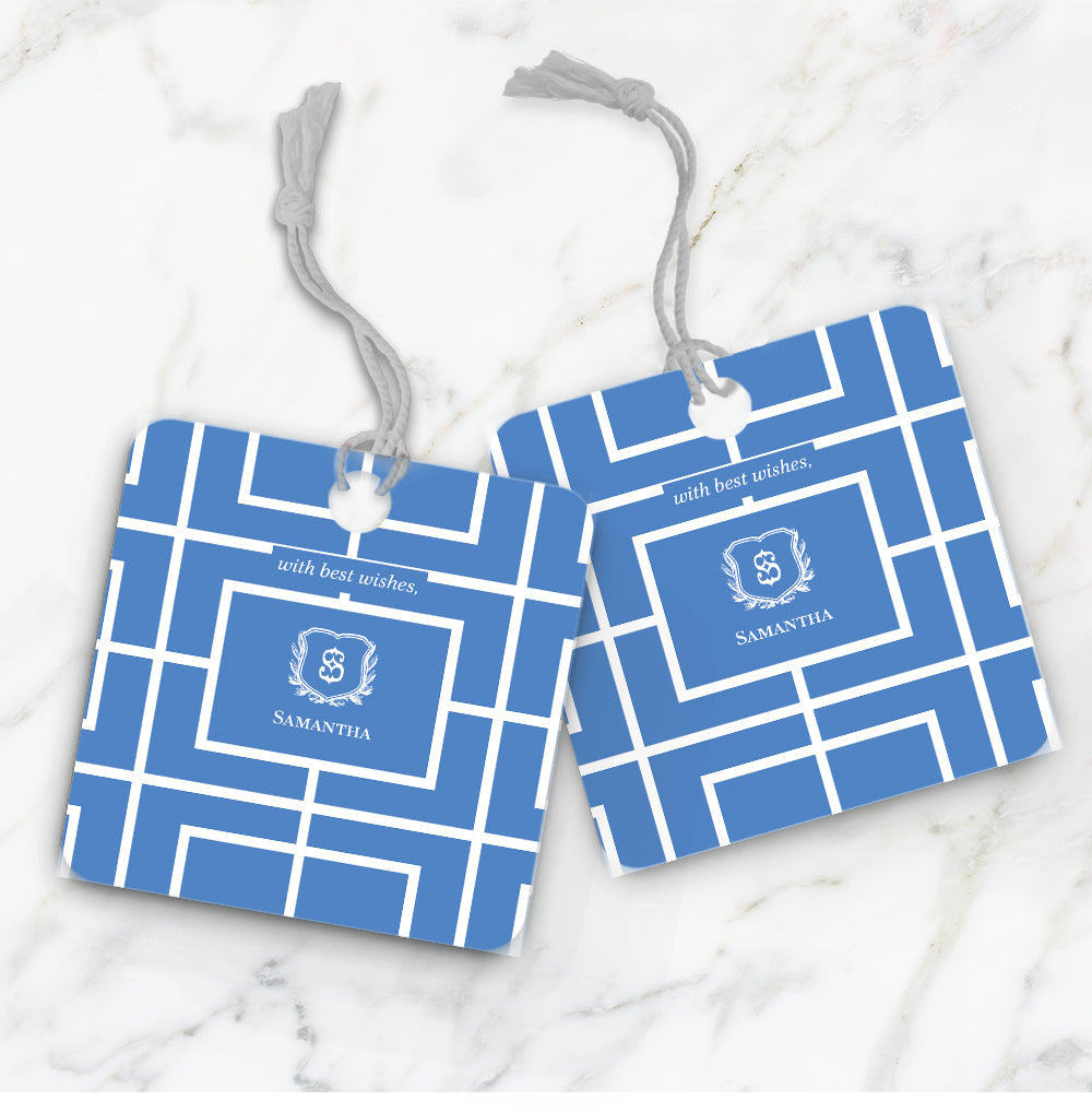 Nautical Grid Gift Tag