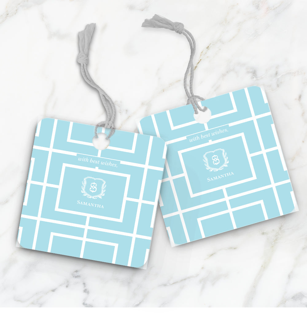 Nautical Grid Gift Tag