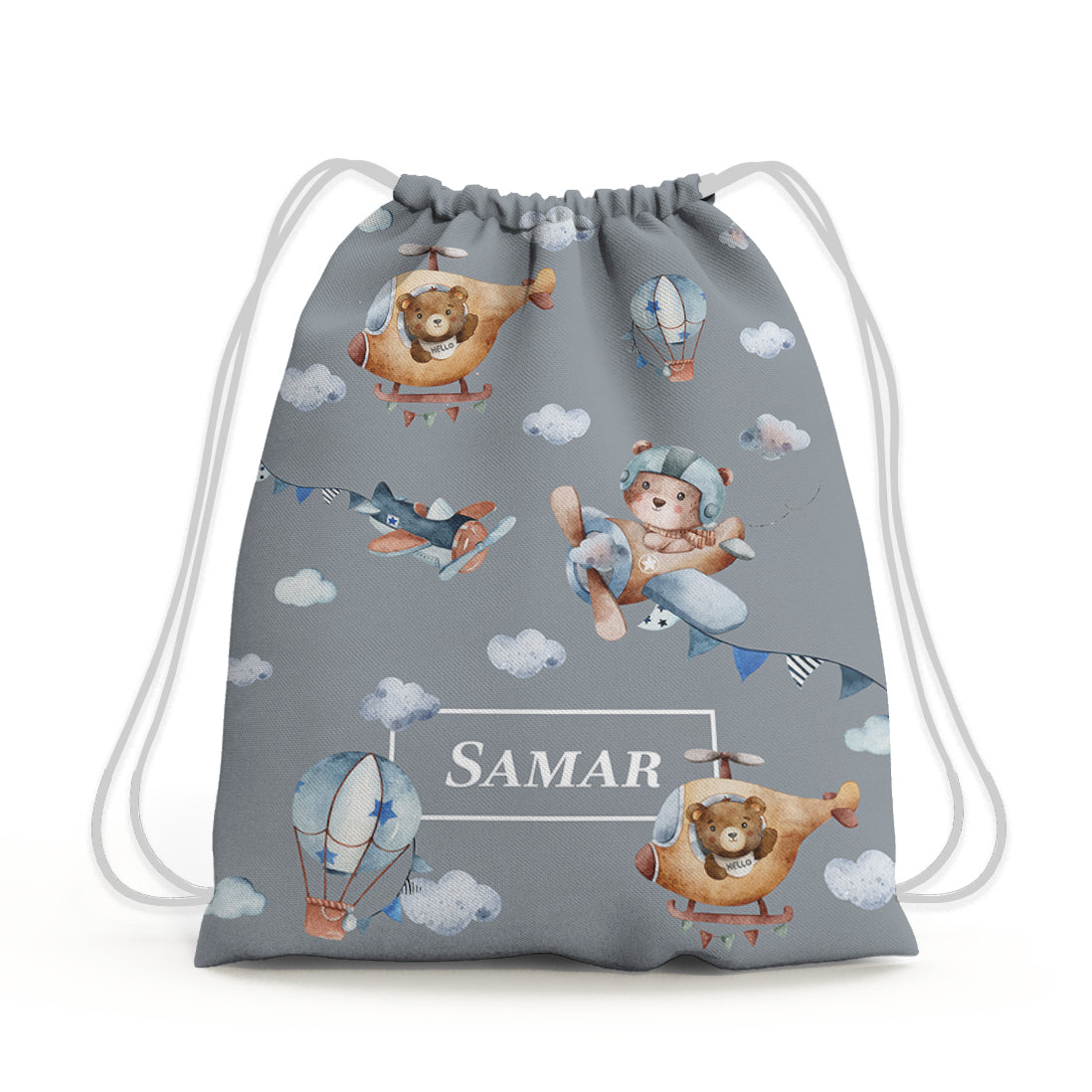 Teddy's Flight Drawstring Bag (kids)