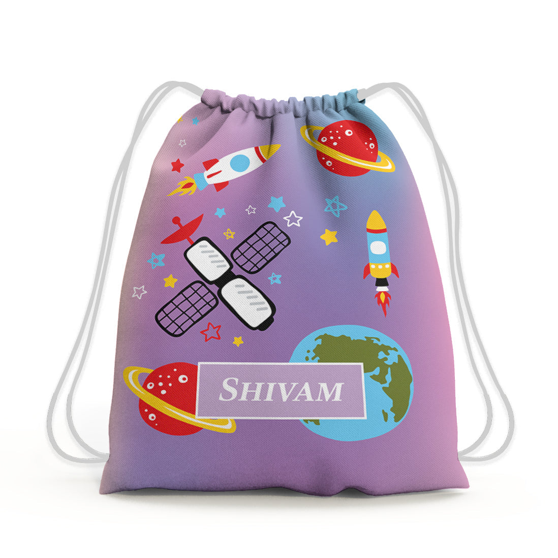 Space Satellites Drawstring Bag (kids)