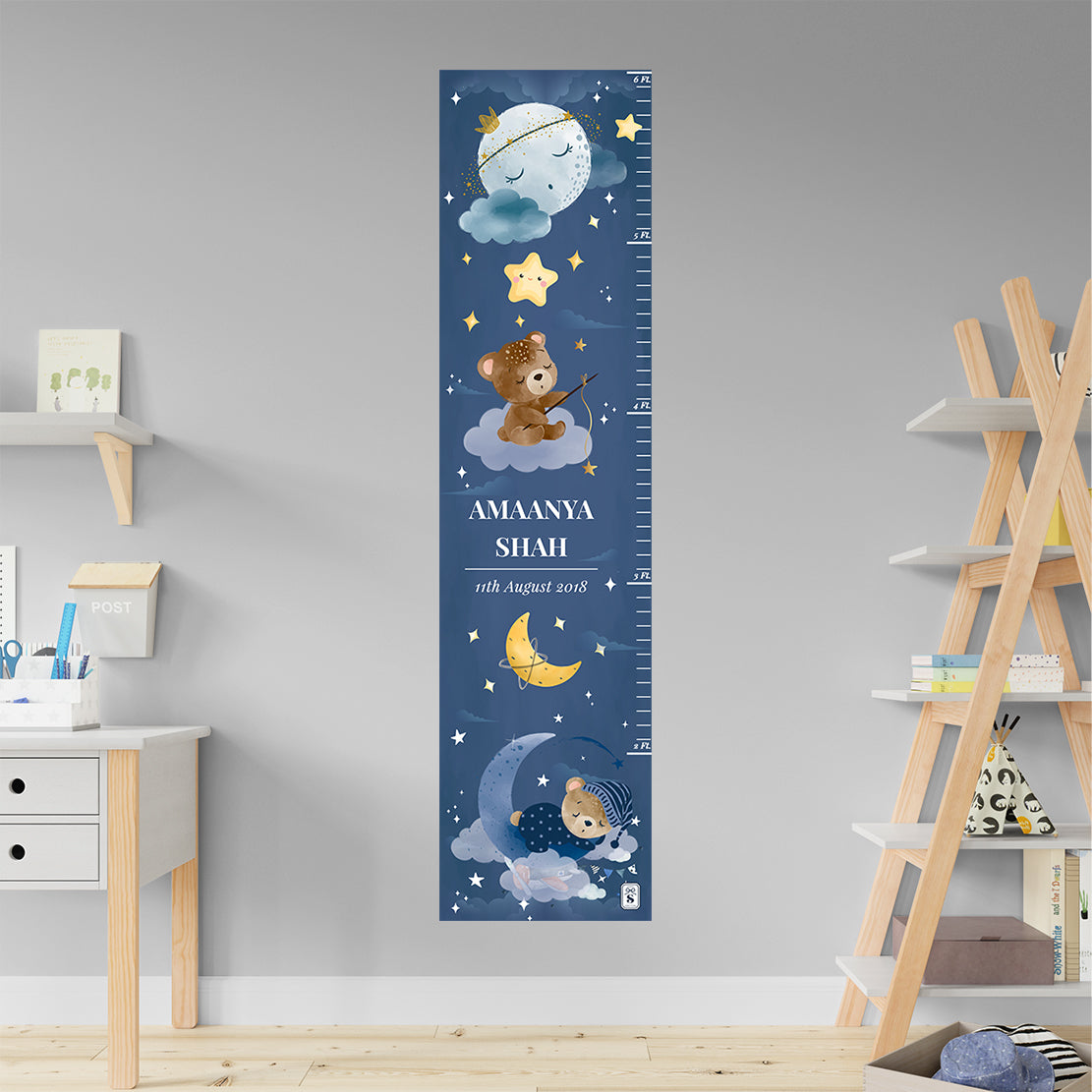 Moonlight Snuggles Height Chart - Denim Navy