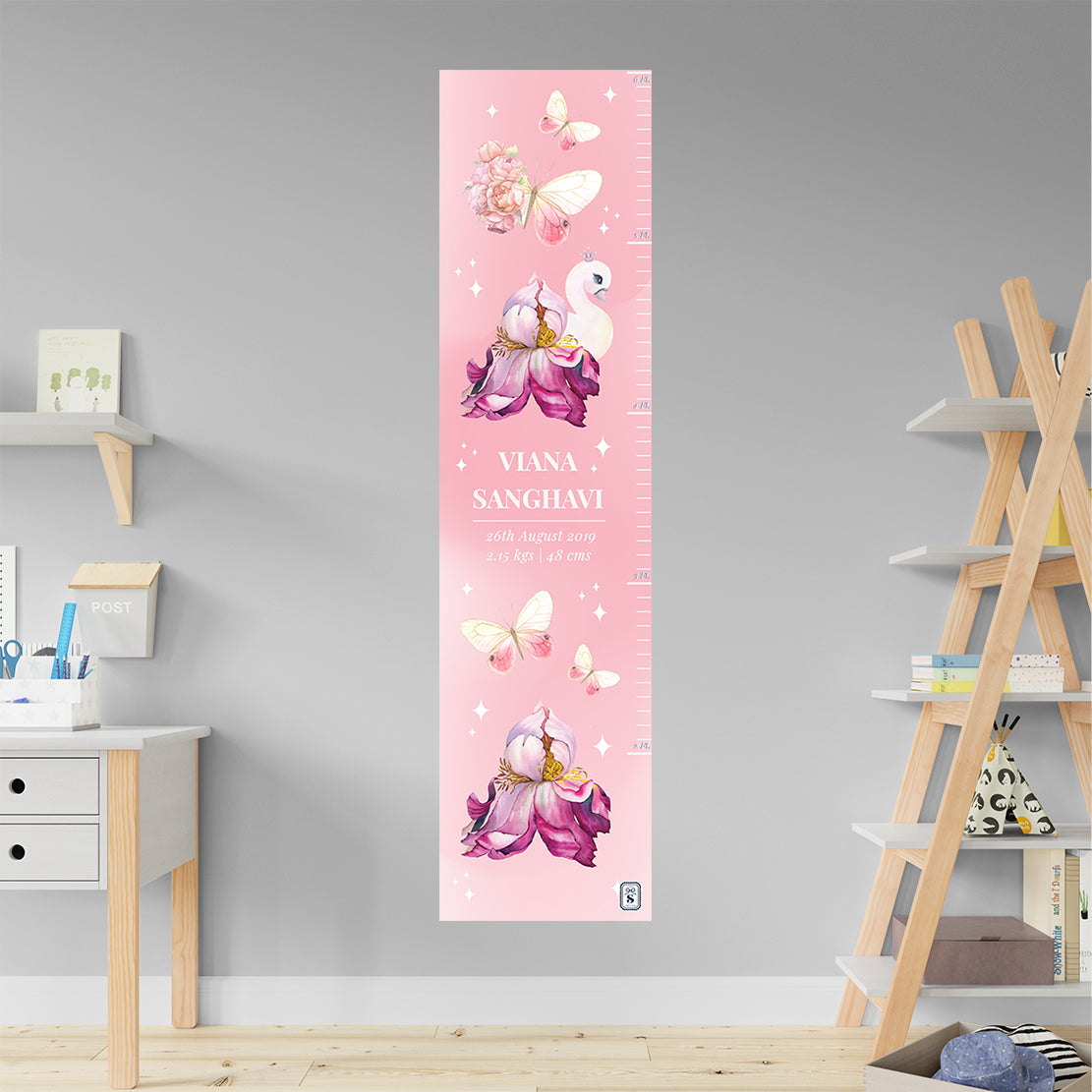 Butterfly Swan Blossom Height Chart (kids)