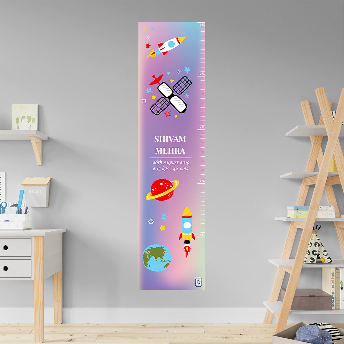 Space Satellites Height Chart (kids)