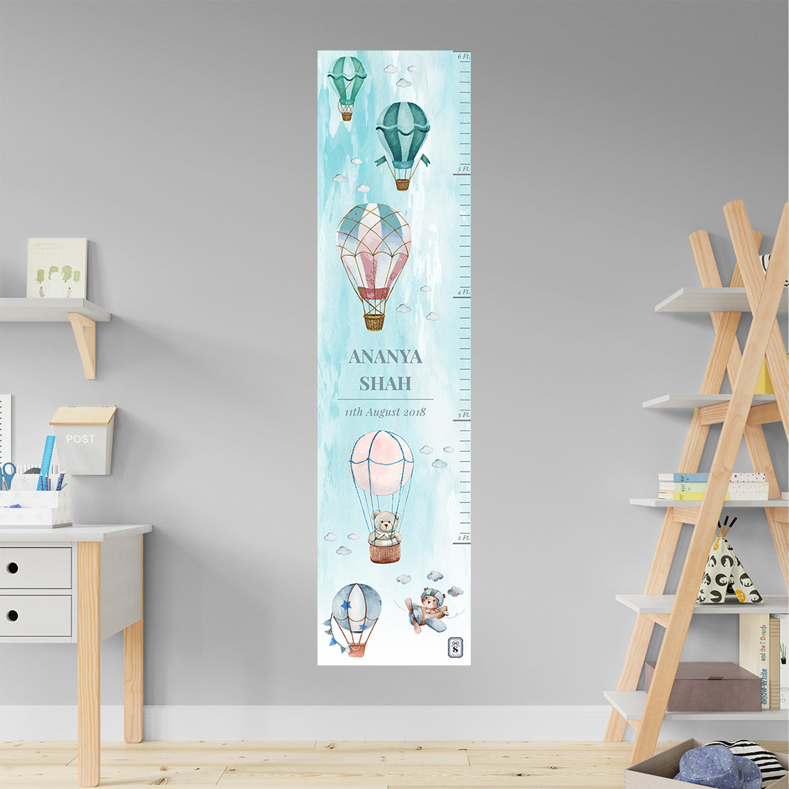 Infinite Sky Height Chart - Blue Watercolor