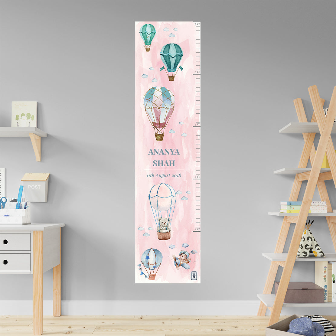 Infinite Sky Height Chart - Pink Watercolor