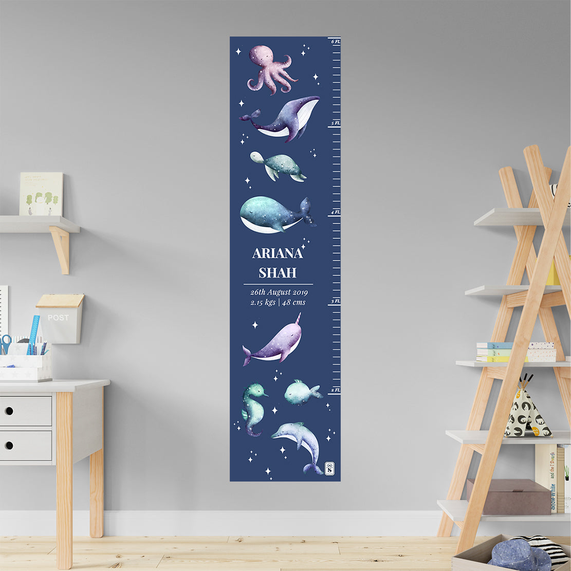 Midnight Ocean Height Chart - Spruce Navy