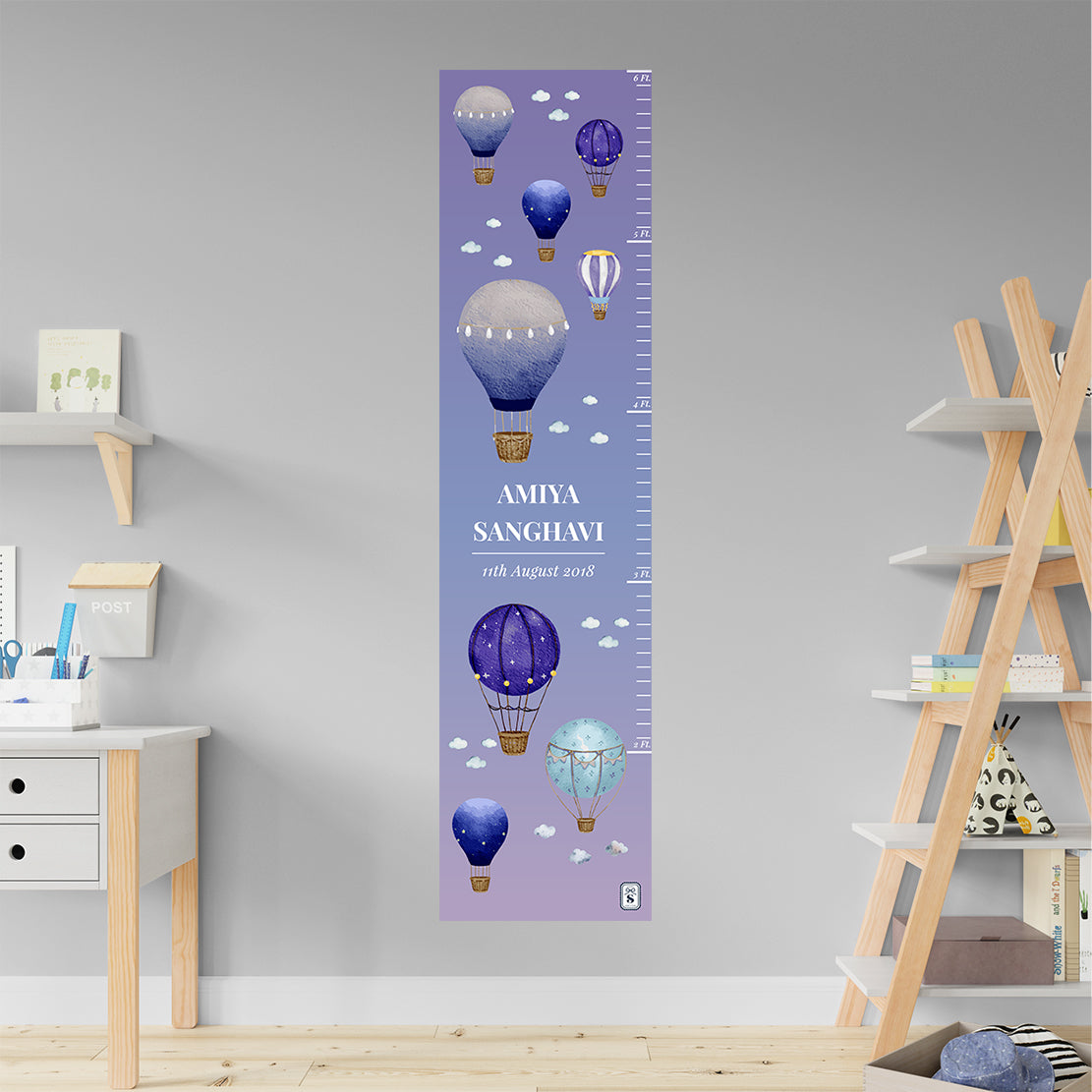 Night Flight Height Chart - Blue Purple Gradient